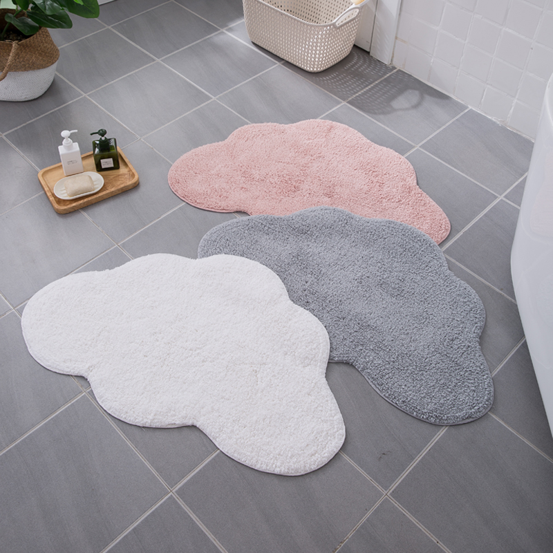 北欧云朵全棉进门地垫热熔胶防滑卧室门垫卫生间浴室吸水蹭脚