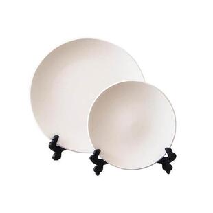 素坯盘素胚瓷盘diy彩绘白坯非石膏陶艺涂鸦画画盘子釉下彩素烧坯