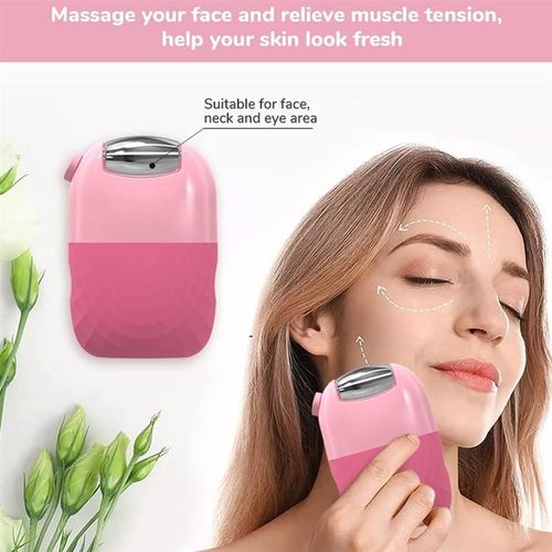 Upgrade 2 In 1 Ice Roller for Face Gua Sha Facial Roller Puf