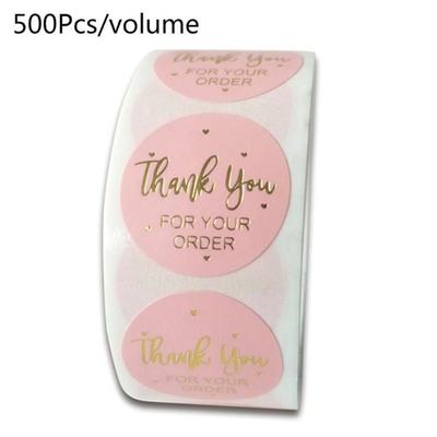 500pcs Thank You for Your Order Stickers with Gold Foil Roun