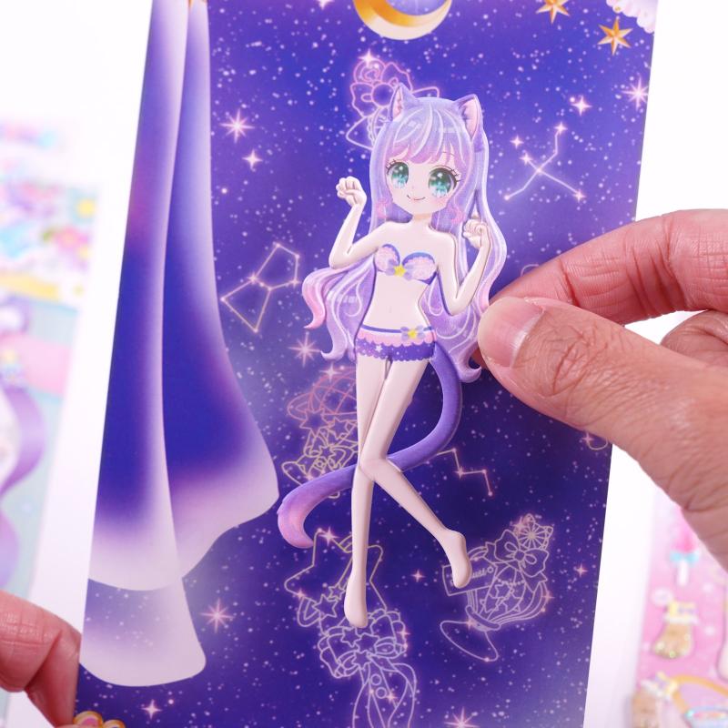 儿童公主双层换装女孩换衣服立体泡绵贴纸幼儿园奖励女童趣味贴画