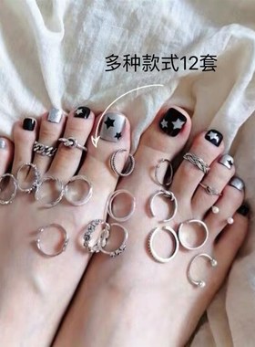 脚趾戒脚戒指女脚趾环脚指瑜伽脚戒指女款足戒脚趾头戒子开口网红
