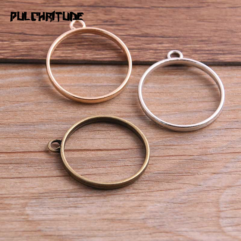 10Pcs 28*32mm 7 Color Alloy Jewelry Accessories Circular Rou