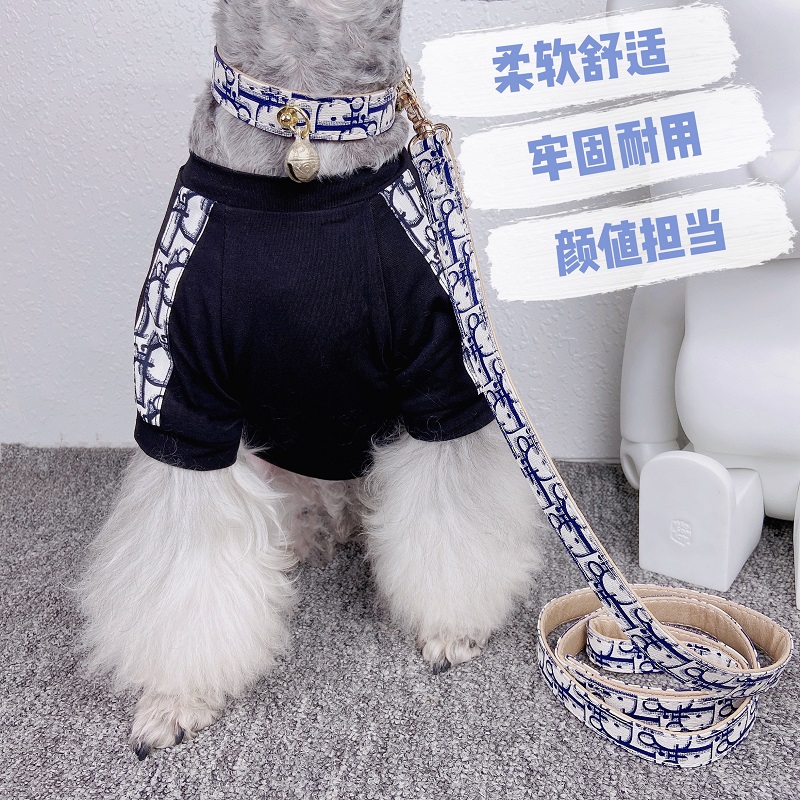 狗狗项圈牵引绳宠物狗铃铛脖圈泰迪柯基法斗中小型犬潮牌皮质狗圈