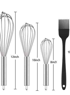 1 Set Stainless Steel Whisk Set, Whisk Kitchen Whisks for Co