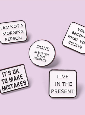 You Became What You Believe Alphabet Enamel Lable Pins Comfo