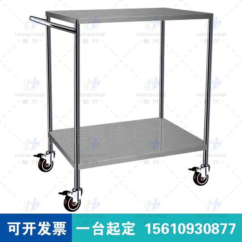 。厨房移动不锈钢餐车静音双层平板车推货车手推车三层小推车搬运