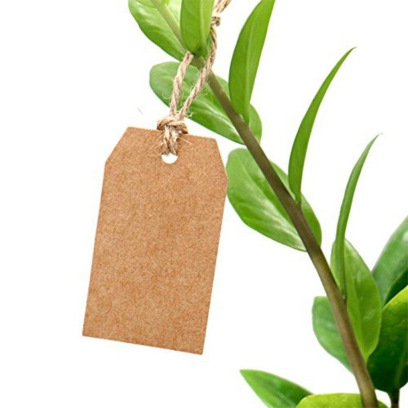 极速300Pcs Kraft Paper Gift Tags 2 x 1inch Craft Tag with St