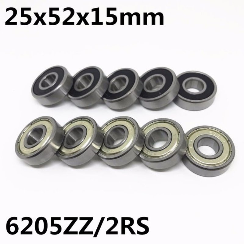 极速10pcs 6205ZZ 6205-2RS ball bearing 25x52x15mm deep groov
