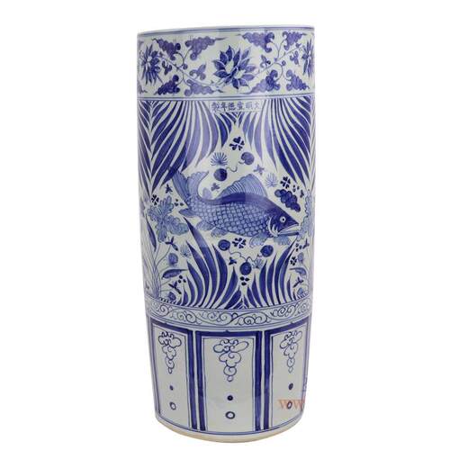 景德镇陶瓷花瓶青花瓷箭筒书画筒缠枝莲人物鱼藻纹家居古典摆件