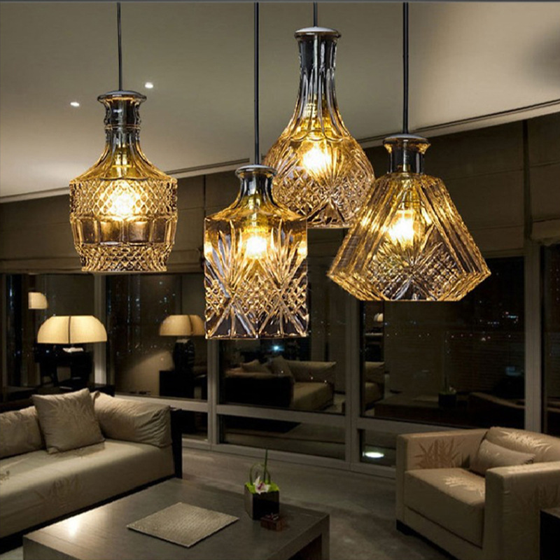 酒瓶吊灯餐厅酒吧台客厅阳台过道家居咖啡厅北欧餐桌LED节能灯