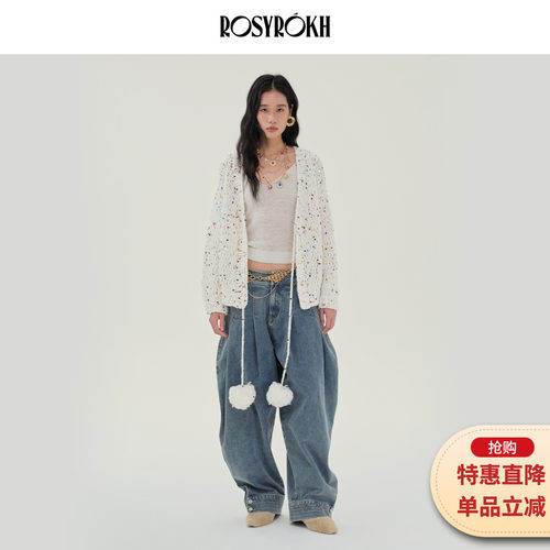 小香风针织开衫女金属亮片外套女