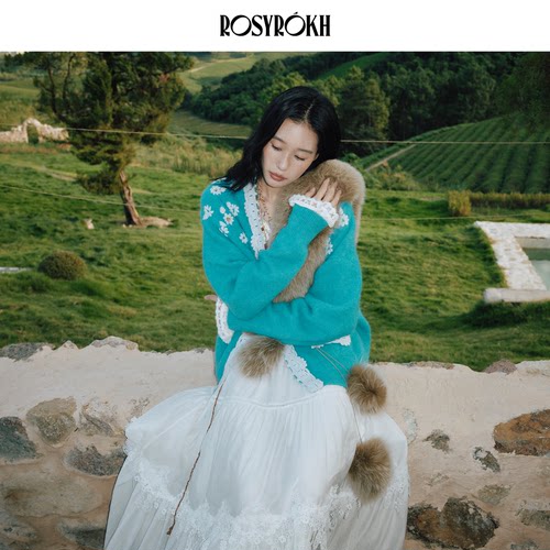 羊驼毛开衫小香风针织衫钩花外套