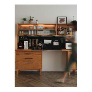 北欧实木餐能边柜桌一体厨多功餐边柜59129茶水柜樱桃木家房用橱