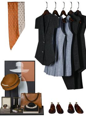 样板房衣帽间装饰品组合厅衣柜展陈列毛道具毡衣服托软tb-65415盘