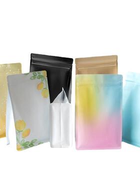 工直销彩豆色八边封自叶立厂自封袋茶咖啡食品大包装袋加厚密封袋