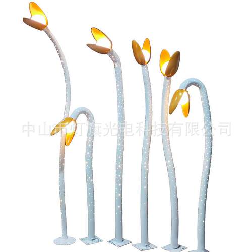 户外景观灯大型雕塑嫩芽造型灯景区豆芽互动浇水万物生长美陈灯光
