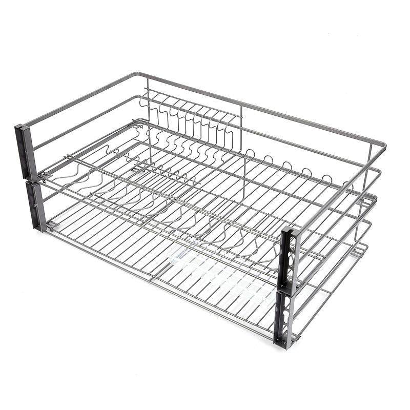 拉米篮扁线纳三边房柜双层抽橱屉式厨碗架收纳碗碟篮储物,家装主材,拉篮,淘宝优惠券,粉丝福利购,淘宝优惠卷
