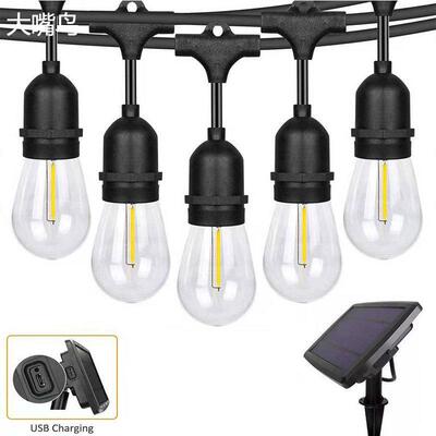 外s4串E27灯头户灯露营防水吊灯1庭院RTS装饰帐篷太阳能氛围灯