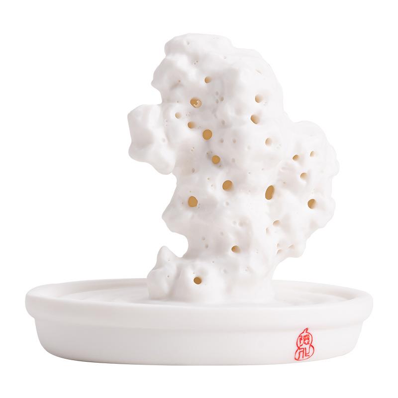 中式创意陶瓷摆件书房茶室装饰品工艺品假山太湖石艺术禅意造景