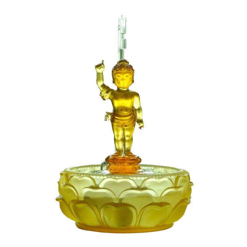 琉璃浴佛太子佛像工具套装九龙吐水莲花盆浴佛节用品流水摆件家用