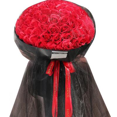 地0005七情夕人节礼物高级感摊玫瑰花礼手捧花束创意物送男女朋友