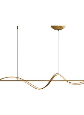 意极简线条餐厅吊灯1式.6一字米52111长设计师饭厅餐桌吧台吊条灯