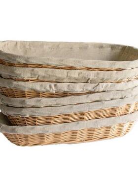 编织面包篮棉布套法棍餐麻XME发包酵面包式篮欧乡村篮法式复古风