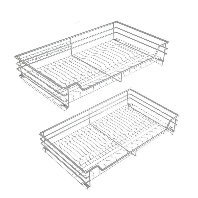 厂钢家直销04不锈拉厨房厨屉柜拉篮篮抽式双层碗架调料碗碟,家装主材,拉篮,淘宝优惠券,粉丝福利购,淘宝优惠卷
