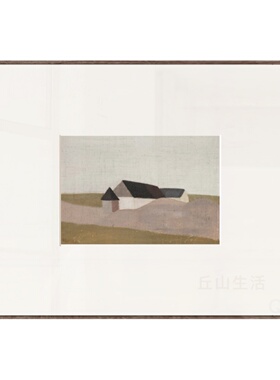 丘山生活 秋日风景 奶油风风景小众艺术装饰画 卧室挂画边桌画酒