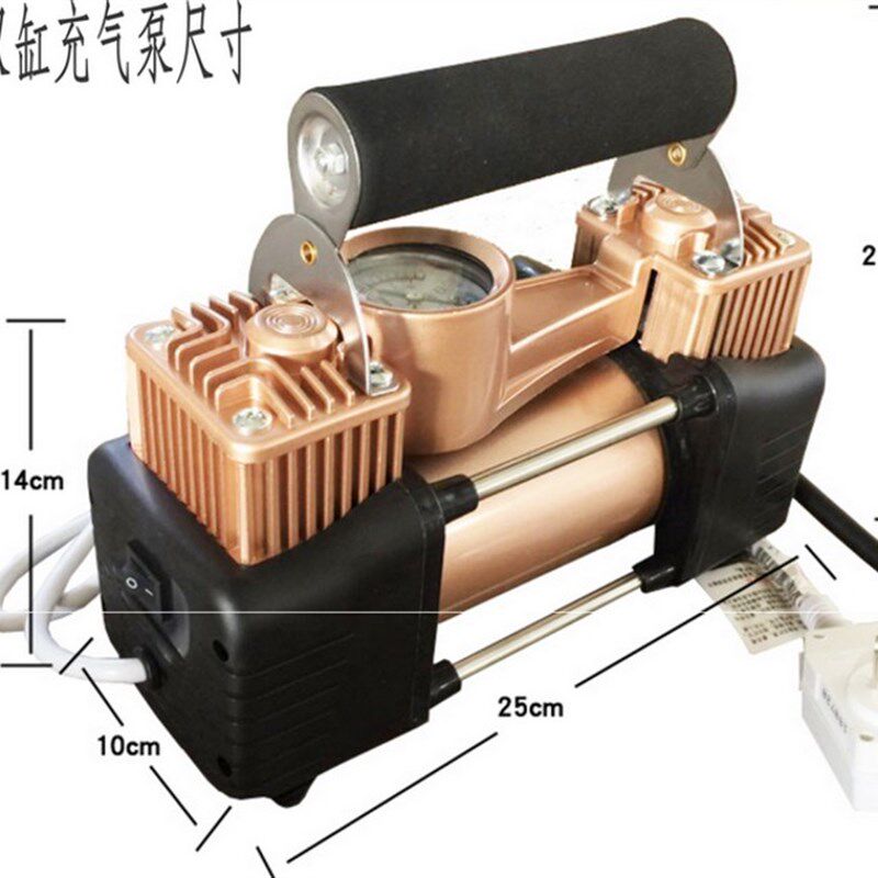 220V家用双缸电动充气泵汽车轮胎篮球气柱袋打气筒游泳圈打气机