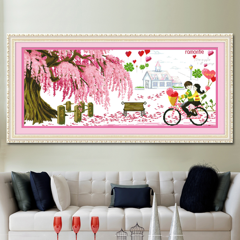 新款十字绣树人物小幅印花客厅十字绣画卧室系列画浪漫线绣简单