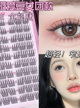 韩式睫毛女团爱豆睫毛假睫毛书自然仿真三部曲单簇分段式学生新手