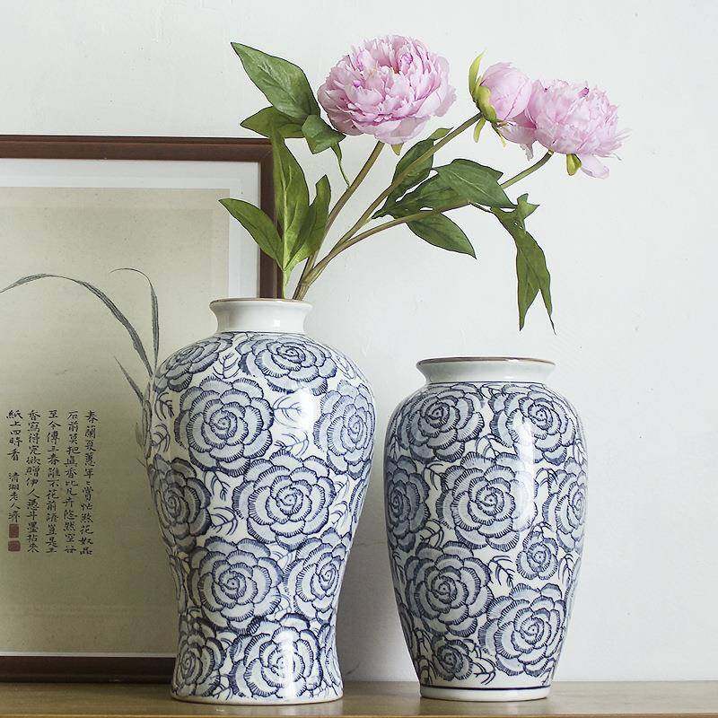 新中式陶瓷花瓶水培插花瓶复古青花瓷器创意花器软装饰品精致摆件,纺织面料/辅料/配套,纺织机械配件,淘宝优惠券,粉丝福利购,淘宝优惠卷