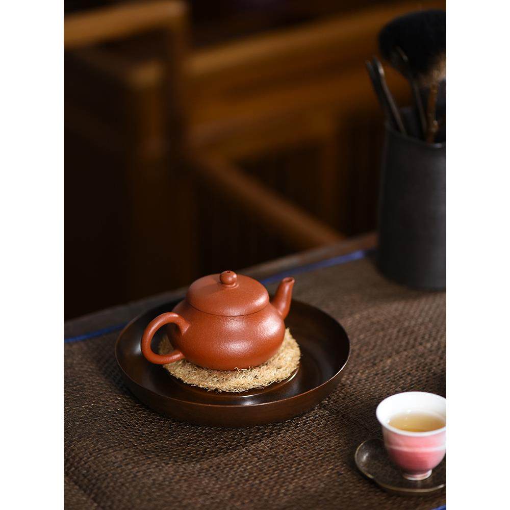 日式手工复古圆形紫铜壶承干泡茶台小托盘储水茶盘养壶垫茶具,纺织面料/辅料/配套,纺织机械配件,淘宝优惠券,粉丝福利购,淘宝优惠卷