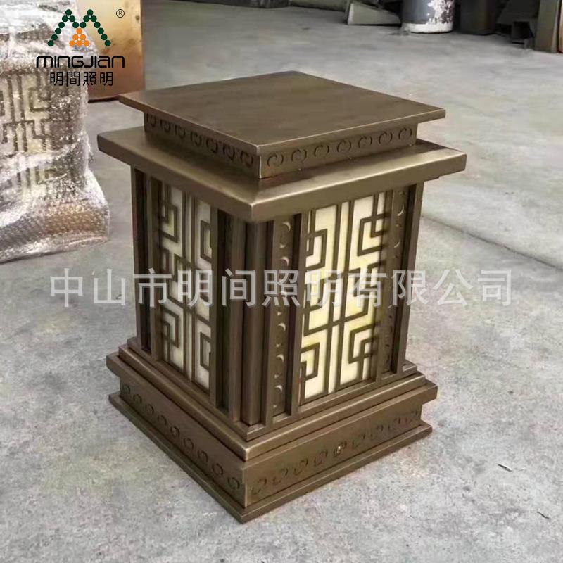 工程专用户外仿古铜柱头灯室外别墅花园庭院走道景观铝制柱头灯