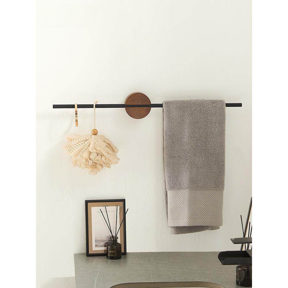 胡桃木毛巾架免打孔卫生间毛巾杆挂毛巾的架子浴室浴巾架挂杆单杆,智能设备,其他智能设备,淘宝优惠券,粉丝福利购,淘宝优惠卷