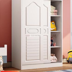 儿童衣柜实木家用卧室小户型推拉门女孩小衣橱宝宝收纳柜子矮简易