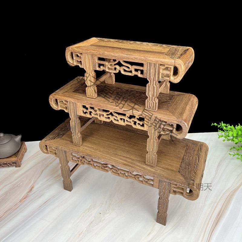 鸡翅木圆头条案模型桌面神台明清小供桌中式书桌实木翘头琴桌摆件