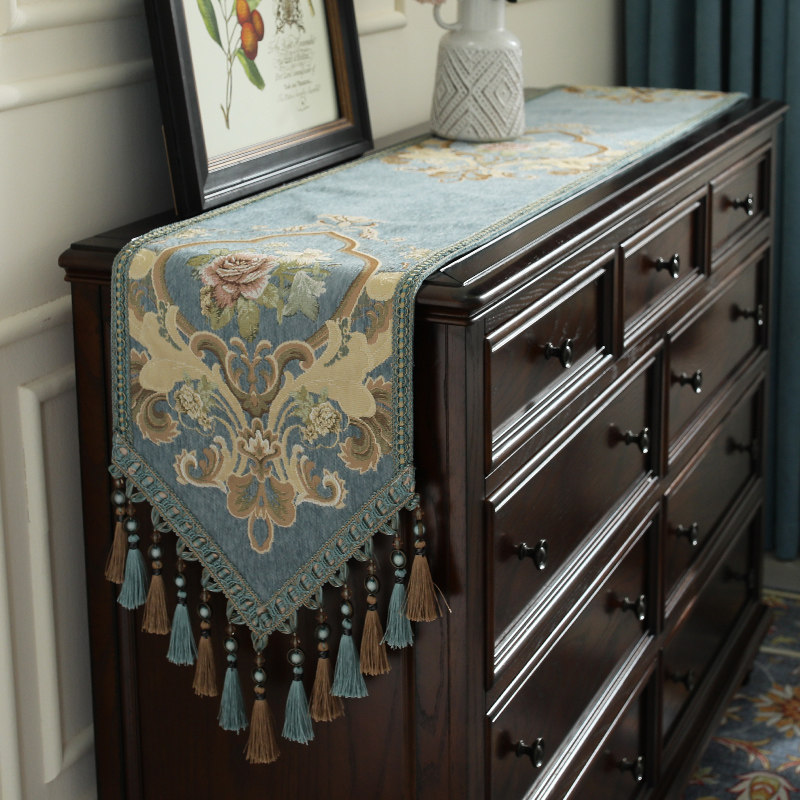 欧式桌旗高级餐桌布家用五斗柜轻奢美式长条茶几盖巾电视柜床尾旗