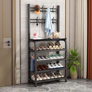 鞋架子简易家用室内入门口衣帽架一体式楼道宿舍鞋柜收纳窄小