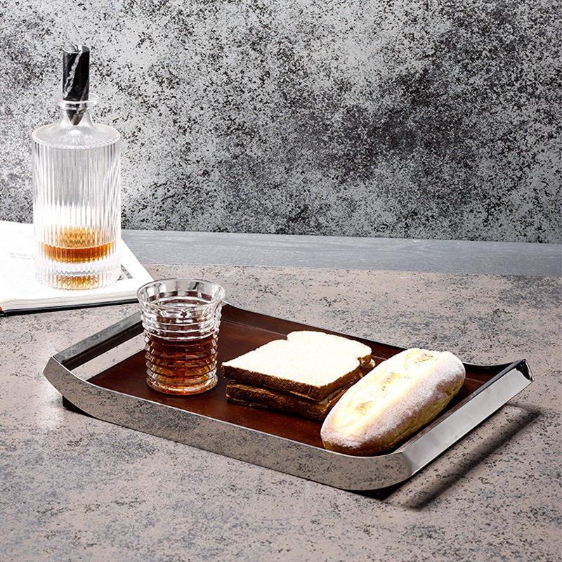 梵茜现代轻奢创意黑胡桃木不锈钢托盘样板房酒店酒水收纳盘摆设,橡塑材料及制品,其他塑料制品,淘宝优惠券,粉丝福利购,淘宝优惠卷