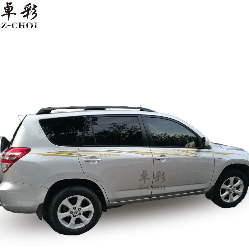 适用于09-13款RAV4荣放车身彩条 小公主外观个性改装车贴拉花腰线