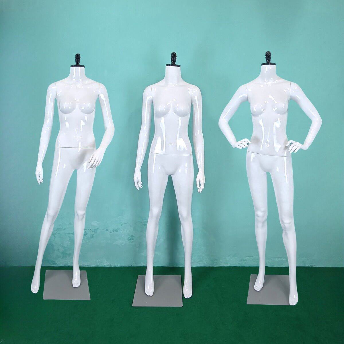 女模特服装店展示道具衣架亮白烤漆全身假人体橱窗陈列模特配底座