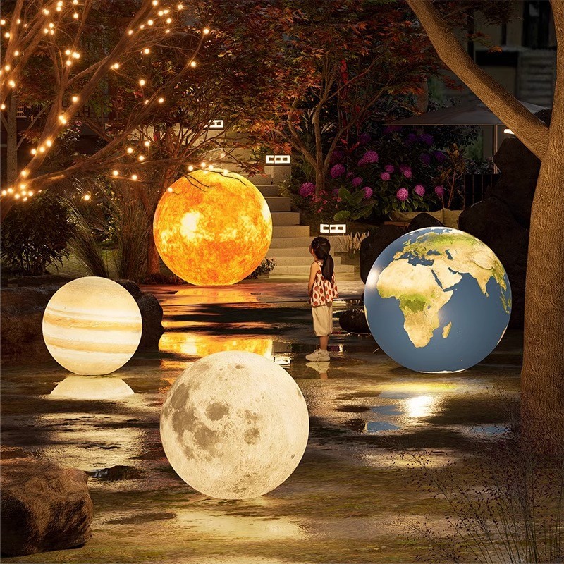 户外防水太阳能月球行星草坪灯
