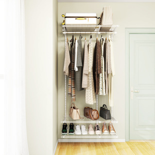 金属衣柜柜体小户型卧室家具走入式 挂墙衣帽架衣帽间小户型衣帽间