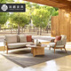 简约户外别墅花园柚木沙发露天防水防晒藤编沙发茶几休闲沙发家具