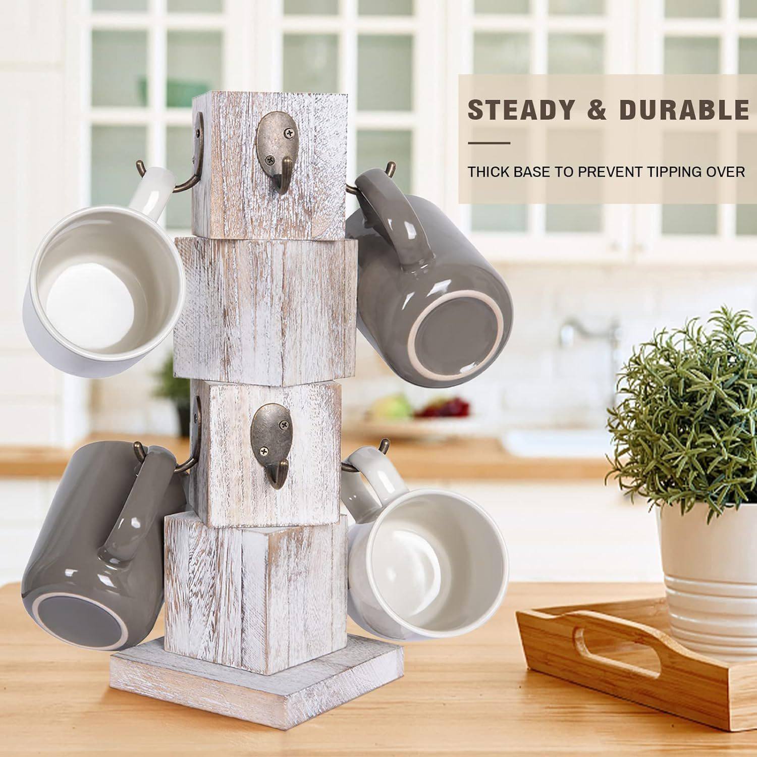 乡村风格实木马克杯树架  柜台8个挂钩厨房收纳架 农舍咖啡杯架,鲜花速递/花卉仿真/绿植园艺,其它园艺用品,淘宝优惠券,粉丝福利购,淘宝优惠卷