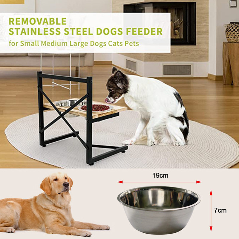 新款猫狗喂食器 不锈钢升降宠物碗 中小型犬喂食碗 宠物用品