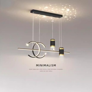 餐厅吊灯2022新款 现代简约大气轻奢北欧创意吧台餐桌led长条灯具